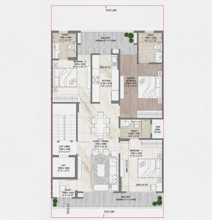 Signature Global Daxin Vistas Typical Floor Plan